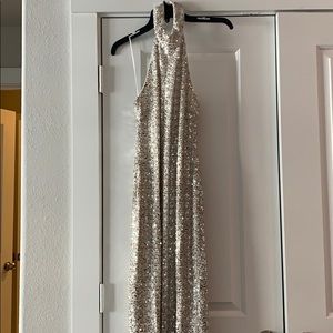 Sequin silver gown